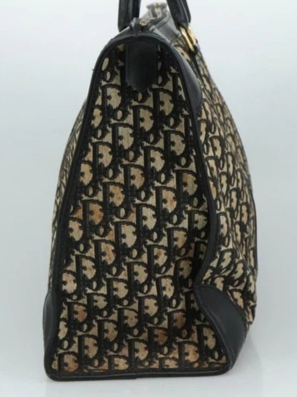 Christian Dior Trotter Canvas Boston Bag Navy Auth 111760 - Picture 4 of 15